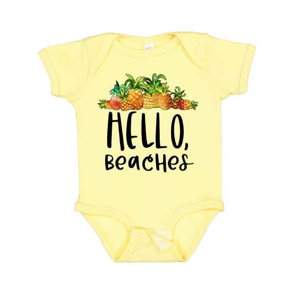 Inktastic Hello, Beaches Group of Pineapples Boys or Girls Baby Bodysuit