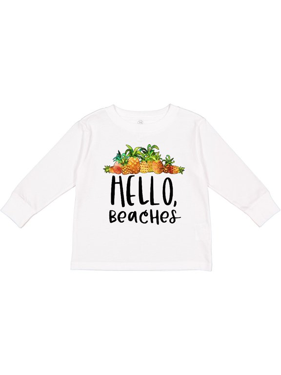Hello, Beaches Group of Pineapples Boys or Girls Long Sleeve Toddler T-Shirt