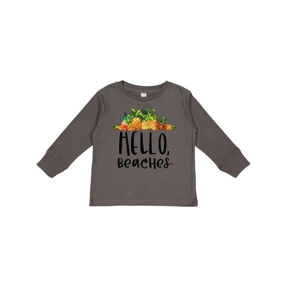 Inktastic Hello, Beaches Group of Pineapples Boys or Girls Long Sleeve Toddler T-Shirt