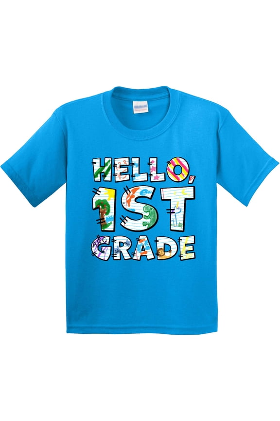 Hello, First Grade Kid's Drawings Youth T-Shirt