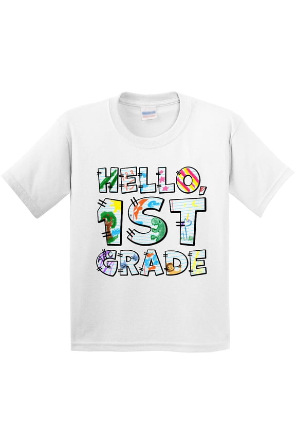 Hello, First Grade Kid's Drawings Youth T-Shirt