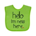 thumbnail image 1 of Inktastic Hello, I'm New Here. Boys or Girls Baby Bib, 1 of 4
