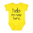 thumbnail image 1 of Inktastic Hello, I'm New Here. Boys or Girls Baby Bodysuit, 1 of 5