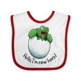thumbnail image 1 of Inktastic Hello, I'm New Here Cute Baby Turtle Boys or Girls Baby Bib, 1 of 4