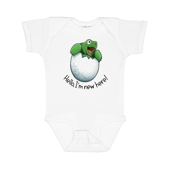 Inktastic Hello, I'm New Here Cute Baby Turtle Boys or Girls Baby Bodysuit