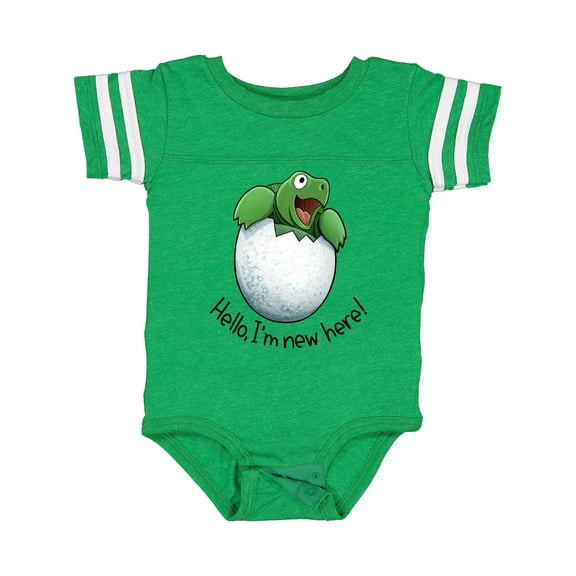Inktastic Hello, I'm New Here Cute Baby Turtle Boys or Girls Baby Bodysuit