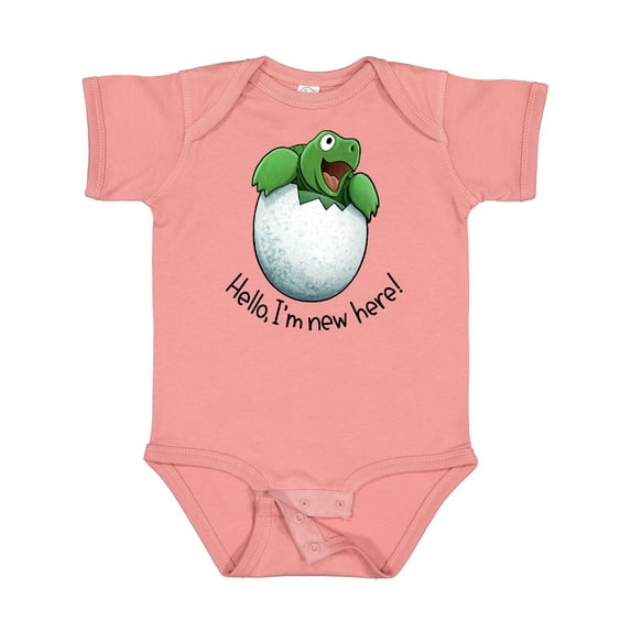 Inktastic Hello, I'm New Here Cute Baby Turtle Boys or Girls Baby Bodysuit