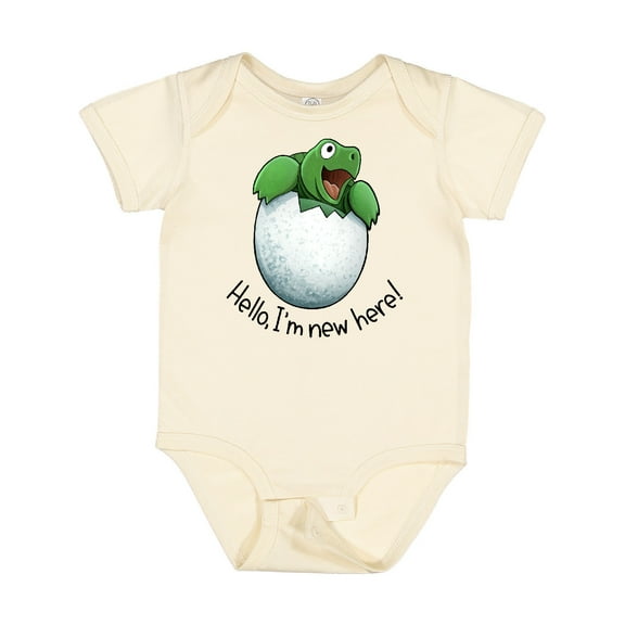 Inktastic Hello, I'm New Here Cute Baby Turtle Boys or Girls Baby Bodysuit