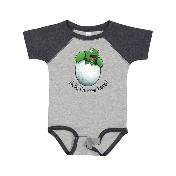 Inktastic Hello, I'm New Here Cute Baby Turtle Boys or Girls Baby Bodysuit