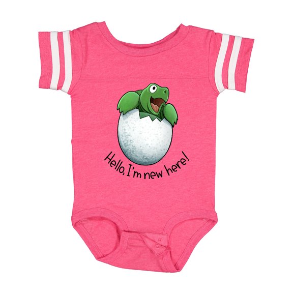 Inktastic Hello, I'm New Here Cute Baby Turtle Boys or Girls Baby Bodysuit