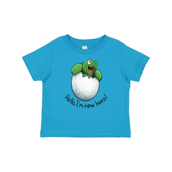 Inktastic Hello, I'm New Here Cute Baby Turtle Boys or Girls Baby T-Shirt