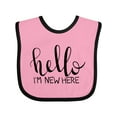 thumbnail image 1 of Inktastic Hello, I'm New Here Hand Drawn Type Boys or Girls Baby Bib, 1 of 4
