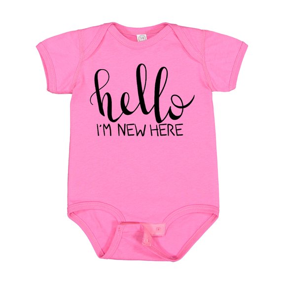 Inktastic Hello, I'm New Here Hand Drawn Type Boys or Girls Baby Bodysuit