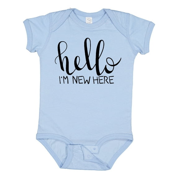 Inktastic Hello, I'm New Here Hand Drawn Type Boys or Girls Baby Bodysuit