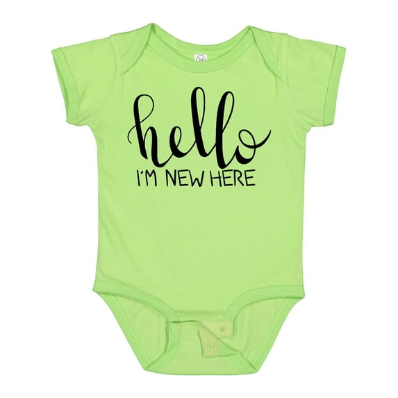 Inktastic Hello, I'm New Here Hand Drawn Type Boys or Girls Baby Bodysuit