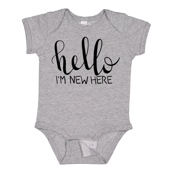 Inktastic Hello, I'm New Here Hand Drawn Type Boys or Girls Baby Bodysuit