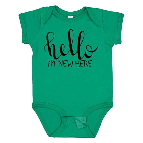 Inktastic Hello, I'm New Here Hand Drawn Type Boys or Girls Baby Bodysuit