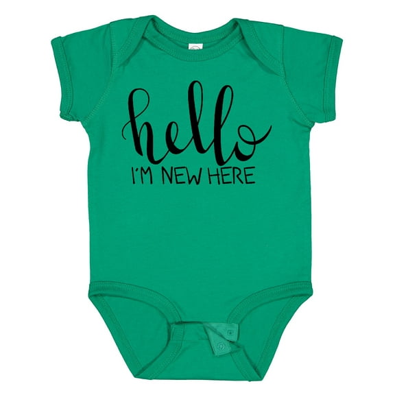 Inktastic Hello, I'm New Here Hand Drawn Type Boys or Girls Baby Bodysuit