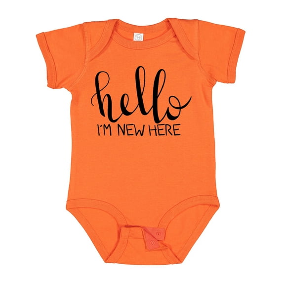 Inktastic Hello, I'm New Here Hand Drawn Type Boys or Girls Baby Bodysuit