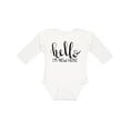 thumbnail image 1 of Inktastic Hello, I'm New Here Hand Drawn Type Boys or Girls Long Sleeve Baby Bodysuit, 1 of 5
