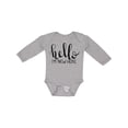 thumbnail image 1 of Inktastic Hello, I'm New Here Hand Drawn Type Boys or Girls Long Sleeve Baby Bodysuit, 1 of 5