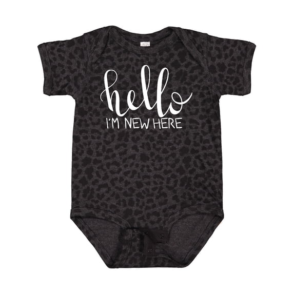 Inktastic Hello, Im New Here- Hand Drawn Type Boys or Girls Baby Bodysuit