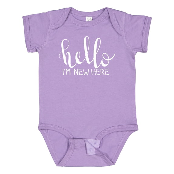 Inktastic Hello, Im New Here- Hand Drawn Type Boys or Girls Baby Bodysuit