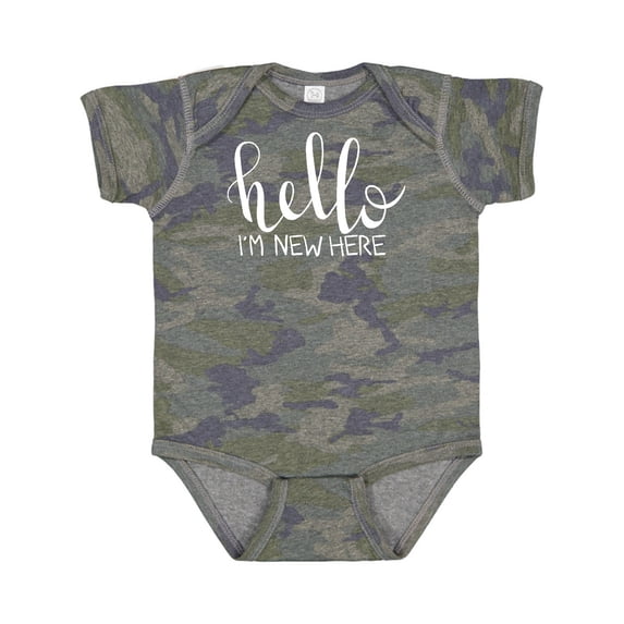 Inktastic Hello, Im New Here- Hand Drawn Type Boys or Girls Baby Bodysuit