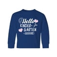 thumbnail image 1 of Inktastic Hello Kindergarten with Hearts and School Supplies Long Sleeve Youth T-Shirt, 1 of 5