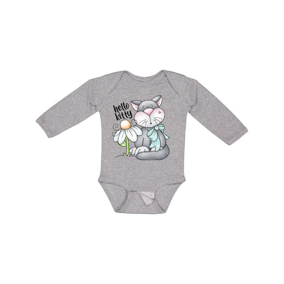 Inktastic Hello Kitty Cat Boys Long Sleeve Baby Bodysuit