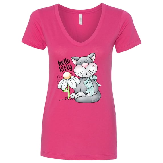 Inktastic Hello Kitty Cat Women's V-Neck T-Shirt
