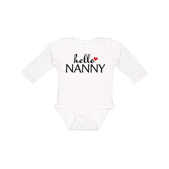 Inktastic Hello Nanny Boys or Girls Long Sleeve Baby Bodysuit