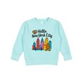 thumbnail image 1 of Inktastic Hello New York City Skyline with Pretzel Toddler Sweatshirt, 1 of 4