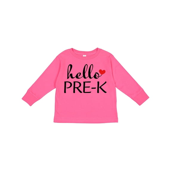 Inktastic Hello Pre-k Boys or Girls Long Sleeve Toddler T-Shirt