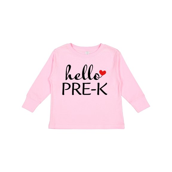 Inktastic Hello Pre-k Boys or Girls Long Sleeve Toddler T-Shirt