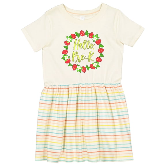 Inktastic Hello, Pre-k Strawberries Girls Toddler Dress