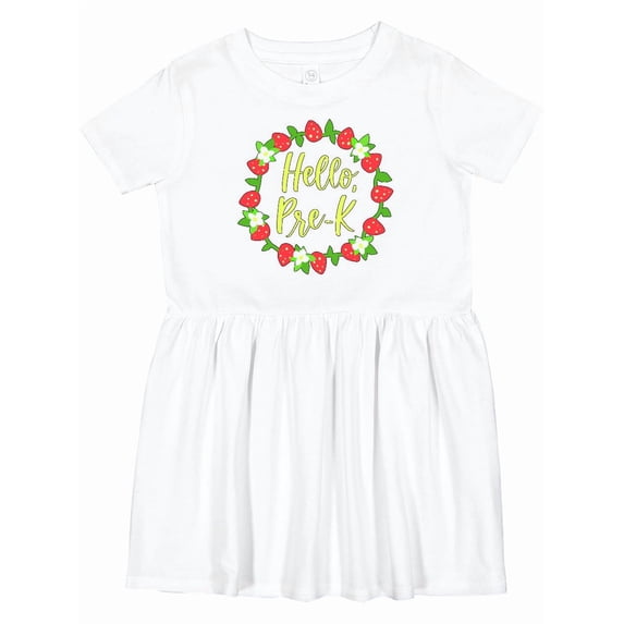 Inktastic Hello, Pre-k Strawberries Girls Toddler Dress