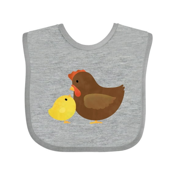 Inktastic Hen and Chick Farm Animals Boys or Girls Baby Bib