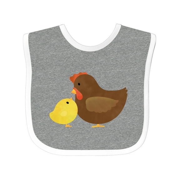 Inktastic Hen and Chick Farm Animals Boys or Girls Baby Bib
