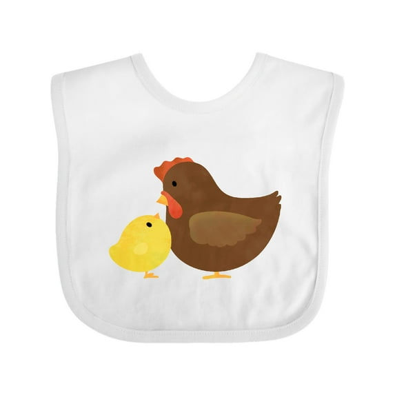 Inktastic Hen and Chick Farm Animals Boys or Girls Baby Bib