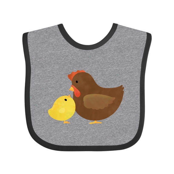 Inktastic Hen and Chick Farm Animals Boys or Girls Baby Bib