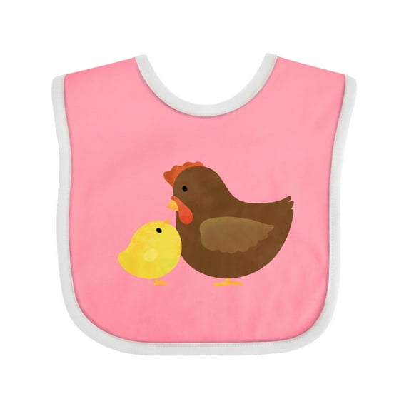 Inktastic Hen and Chick Farm Animals Boys or Girls Baby Bib
