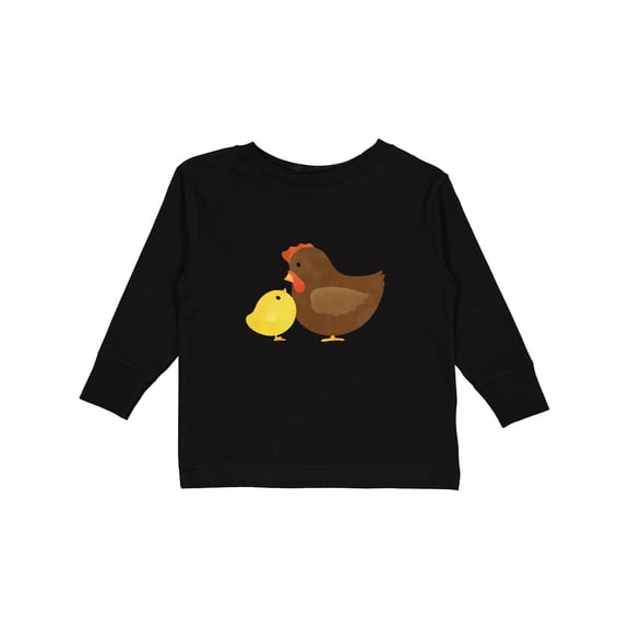 Inktastic Hen and Chick Farm Animals Boys or Girls Long Sleeve Toddler T-Shirt