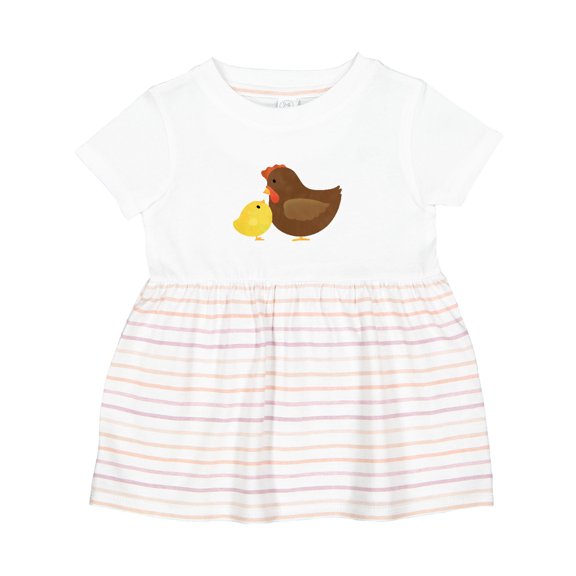 Inktastic Hen and Chick Farm Animals Girls Baby Dress