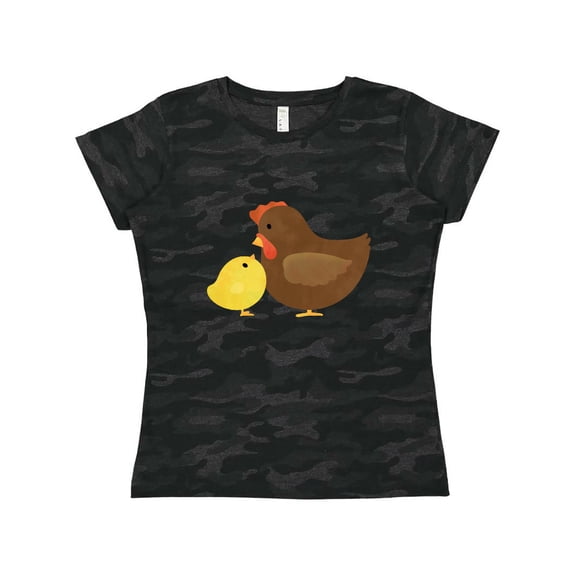 Inktastic Hen and Chick Farm Animals Women's T-Shirt