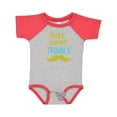 thumbnail image 1 of Inktastic Here Comes Trouble, Mustache, Moustache Boys or Girls Baby Bodysuit, 1 of 5
