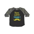 thumbnail image 1 of Inktastic Here Comes Trouble, Mustache, Moustache Boys or Girls Toddler T-Shirt, 1 of 5