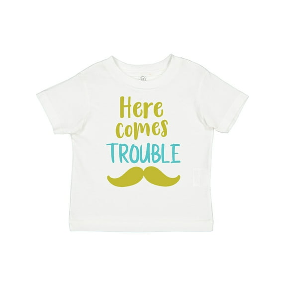 Inktastic Here Comes Trouble, Mustache, Moustache Boys or Girls Toddler T-Shirt