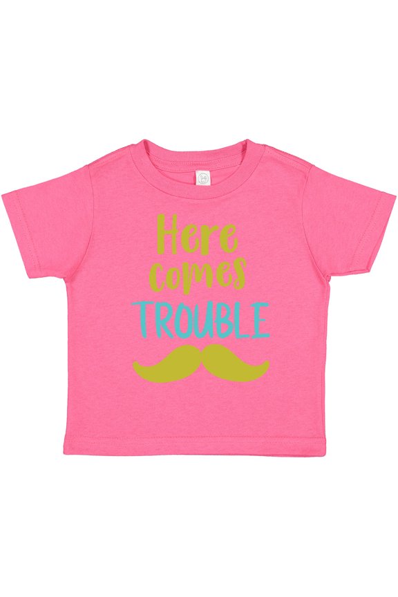 Here Comes Trouble, Mustache, Moustache Boys or Girls Toddler T-Shirt