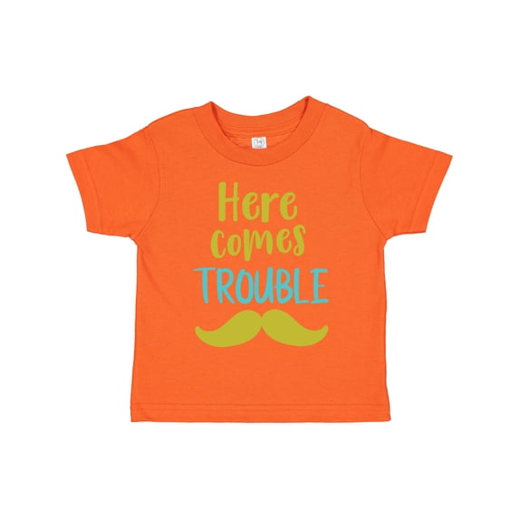 Inktastic Here Comes Trouble, Mustache, Moustache Boys or Girls Toddler T-Shirt